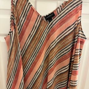 Brand: Lane Bryant Size 14, Color: Multi/ Peach Stripe Style: Double Layer